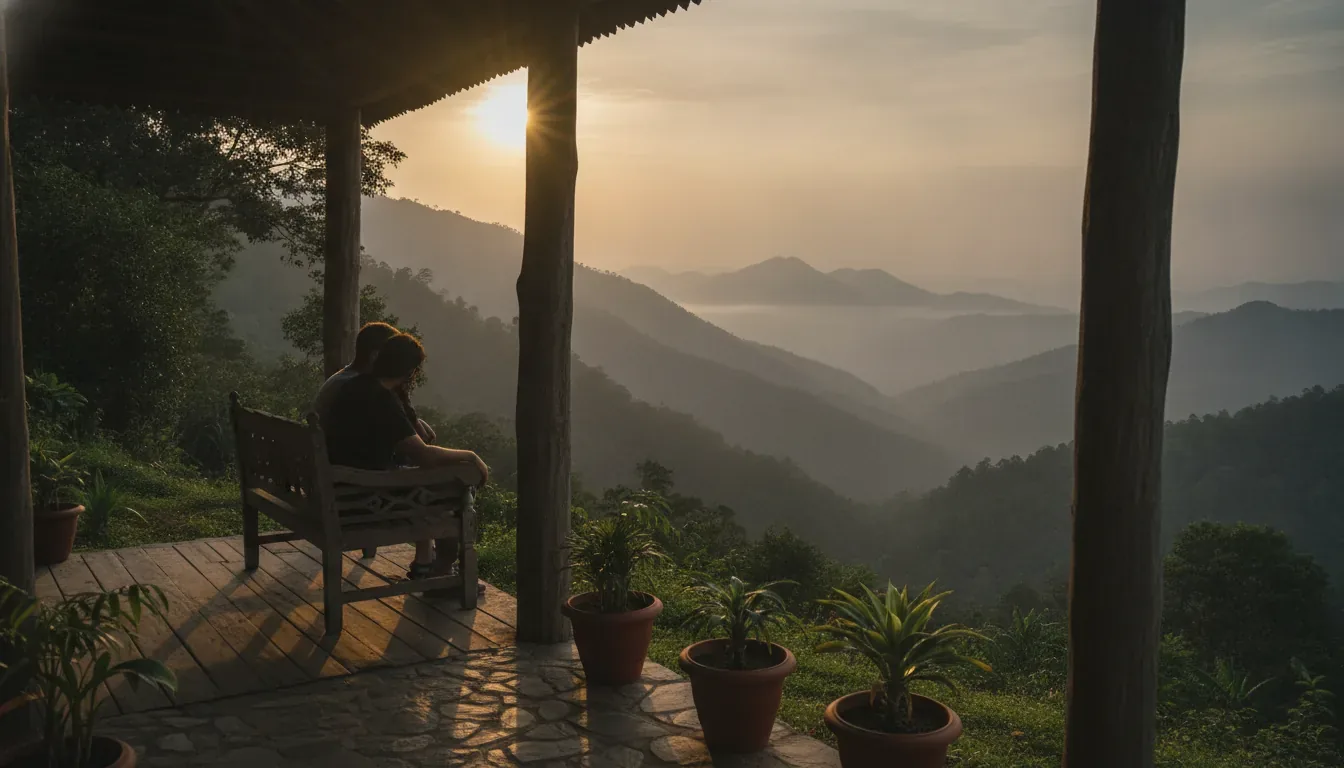 Rooftop Restaurants in RR Nagar guide showing an open air terrace with dinner tables at sunset